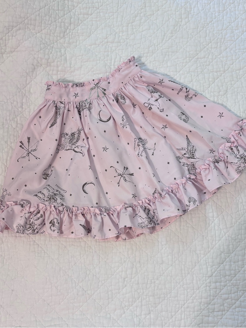 Ank Rouge Pink Constellation Astrology Ruffle Skirt Size M J-Fashion Kawaii